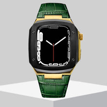 Load image into Gallery viewer, Luxury Metal Case Leather Strap For Apple Watch Series 44/45 mm - Mycasety Mycasety
