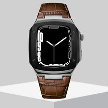 Load image into Gallery viewer, Luxury Metal Case Leather Strap For Apple Watch Series 44/45 mm - Mycasety Mycasety
