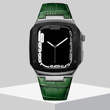 Load image into Gallery viewer, Luxury Metal Case Leather Strap For Apple Watch Series 44/45 mm - Mycasety Mycasety
