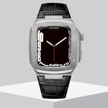 Load image into Gallery viewer, Luxury Metal Case Leather Strap For Apple Watch Series 44/45 mm - Mycasety Mycasety
