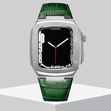 Load image into Gallery viewer, Luxury Metal Case Leather Strap For Apple Watch Series 44/45 mm - Mycasety Mycasety
