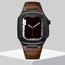 Load image into Gallery viewer, Luxury Metal Case Leather Strap For Apple Watch Series 44/45 mm - Mycasety Mycasety

