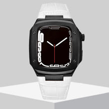 Load image into Gallery viewer, Luxury Metal Case Leather Strap For Apple Watch Series 44/45 mm - Mycasety Mycasety

