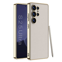 Load image into Gallery viewer, Leather Electroplated Protective Phone Case For Galaxy S25 S24 S23 Ultra Plus

