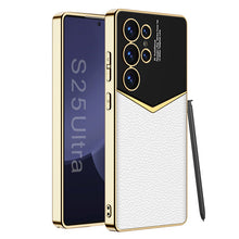 Load image into Gallery viewer, Electroplated Leather Phone Case For Galaxy S25 S24 S23 Ultra Plus
