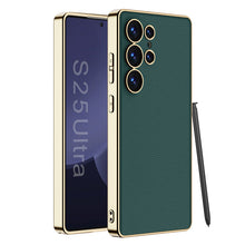 Load image into Gallery viewer, Leather Electroplated Protective Phone Case For Galaxy S25 S24 S23 Ultra Plus
