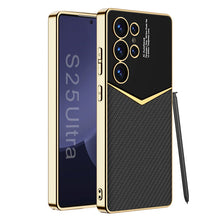 Load image into Gallery viewer, Electroplated Leather Phone Case For Galaxy S25 S24 S23 Ultra Plus
