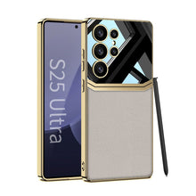 Load image into Gallery viewer, Electroplated Leather Shockproof Phone Case For Galaxy S25 Ultra
