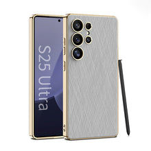 Load image into Gallery viewer, Electroplated Leather Shockproof Phone Case For Galaxy S25 S24 Ultra
