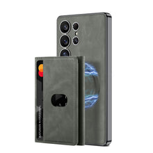 Load image into Gallery viewer, Leather Shockproof Phone Case With Magnetic Card Holder For Galaxy S25 S24 S23 Ultra
