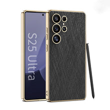 Load image into Gallery viewer, Electroplated Leather Shockproof Phone Case For Galaxy S25 S24 Ultra

