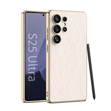 Load image into Gallery viewer, Electroplated Leather Shockproof Phone Case For Galaxy S25 S24 Ultra
