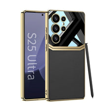 Load image into Gallery viewer, Electroplated Leather Shockproof Phone Case For Galaxy S25 Ultra
