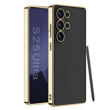 Load image into Gallery viewer, Leather Electroplated Protective Phone Case For Galaxy S25 S24 S23 Ultra Plus
