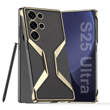 Load image into Gallery viewer, Electroplated Leather Shockproof Phone Case For Galaxy S25 Ultra
