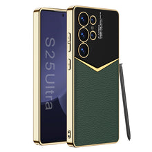 Load image into Gallery viewer, Electroplated Leather Phone Case For Galaxy S25 S24 S23 Ultra Plus
