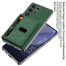 Load image into Gallery viewer, Leather Shockproof Phone Case With Magnetic Card Holder For Galaxy S25 S24 S23 Ultra
