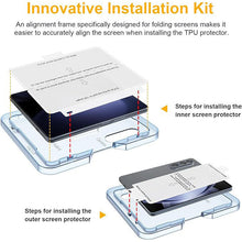 Load image into Gallery viewer, TPU Screen Protector For Galaxy Z Fold5 Fold4 With Alignment Tool Touch Smooth Auto-Repair Front Film and Inside Film
