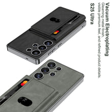 Load image into Gallery viewer, Leather Shockproof Phone Case With Magnetic Card Holder For Galaxy S25 S24 S23 Ultra
