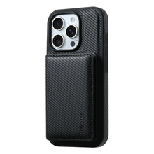 Load image into Gallery viewer, Magnetic Card Holder Carbon Fiber Shockproof iPhone Case

