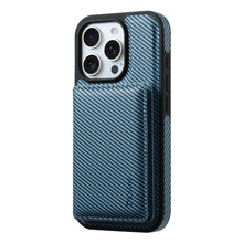 Load image into Gallery viewer, Magnetic Card Holder Carbon Fiber Shockproof iPhone Case
