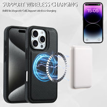Load image into Gallery viewer, Magnetic Card Holder Carbon Fiber Shockproof iPhone Case
