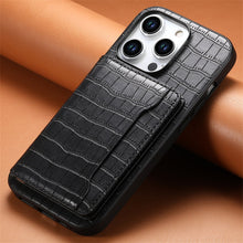 Load image into Gallery viewer, Crocodile Pattern Leather Card Holder Shockproof iPhone Case

