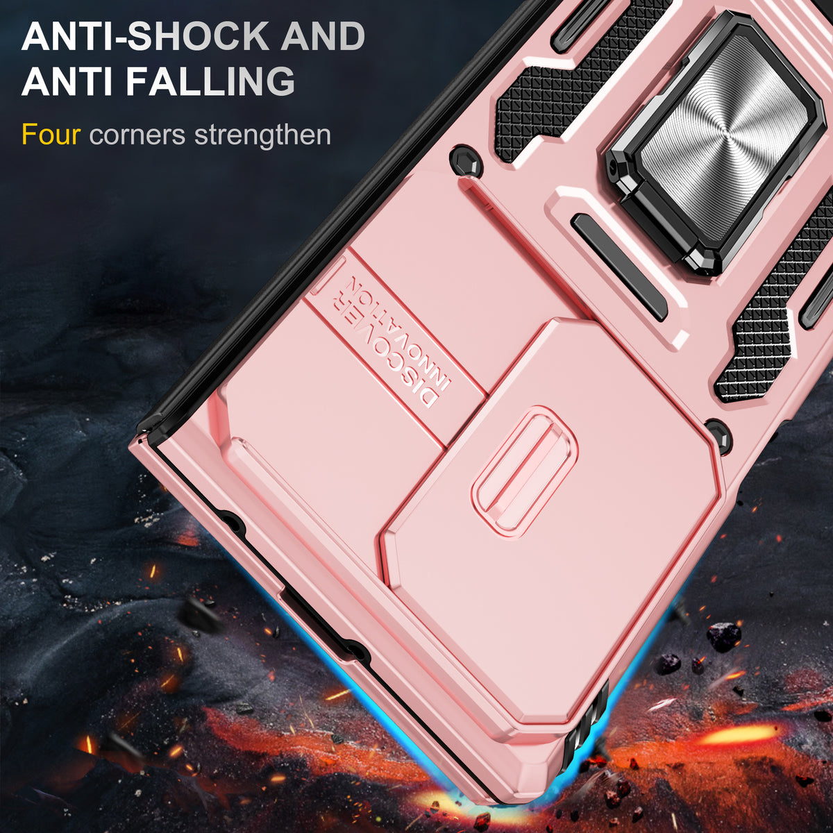 Mecha-Style Phone Case With Sliding Camera Cover For Galaxy Z Fold 7/6/5