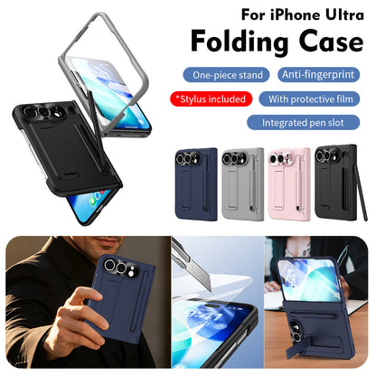 iPhone Duo | Matte Kickstand Case with Stylus Holder & Tempered Glass
