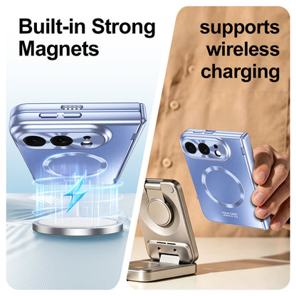 iPhone Duo | Electroplated Hinge Protection Phone Case Built-in Tempered Glass Film & Magnetic Ring