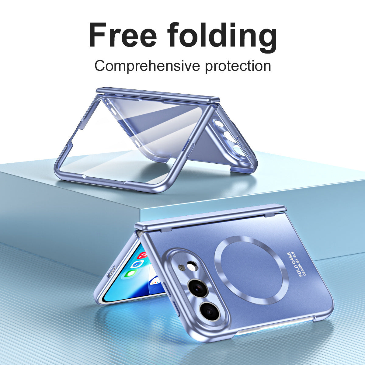 iPhone Duo | Electroplated Hinge Protection Phone Case Built-in Tempered Glass Film & Magnetic Ring