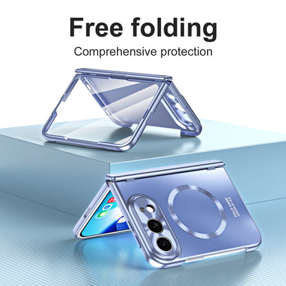 iPhone Duo | Electroplated Hinge Protection Phone Case Built-in Tempered Glass Film & Magnetic Ring