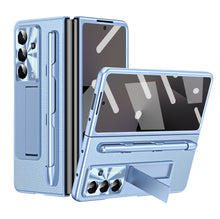 Load image into Gallery viewer, Business Electroplating Leather Phone Case With Screen Film &amp; Stylus For Galaxy Z Fold 7/6/5/4/3
