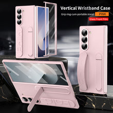 Load image into Gallery viewer, Shockproof Phone Case With Wristband Bracket Back For Galaxy Z Fold 6/5/4 With Screen Glass Protector
