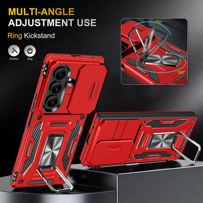 Mecha-Style Phone Case With Sliding Camera Cover For Galaxy Z Fold 7/6/5