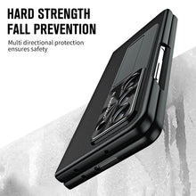 Load image into Gallery viewer, Leather Galaxy Z Fold5 Case with Front Screen Protector With Hidden Kick-Stand - Mycasety Mycasety
