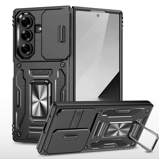 Mecha-Style Phone Case With Sliding Camera Cover For Galaxy Z Fold 7/6/5