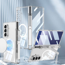 Load image into Gallery viewer, Magnetic Hinge Hidden Bracket All-included Clear Phone Case With Pen Box For Galaxy Z Fold 7/6/5
