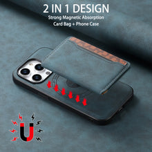 Load image into Gallery viewer, Magnetic Card Holder Leather Shockproof iPhone Case
