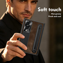 Load image into Gallery viewer, Jazz Retro Style Protective Leather Phone Case For Galaxy Fold8 Wide Ultra With Built-in Tempered Glass Film &amp; Pen-slot &amp; Stylus
