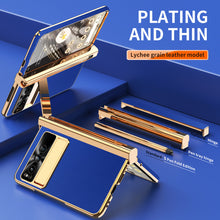 Load image into Gallery viewer, Ultra-Thin Leather Google Pixel Fold shell anti-fall all-inclusive Case double pen slot hinge With Stylus - mycasety2023 Mycasety
