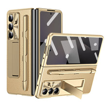 Load image into Gallery viewer, Business Electroplating Leather Phone Case With Screen Film &amp; Stylus For Galaxy Z Fold 7/6/5/4/3
