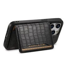 Load image into Gallery viewer, Crocodile Pattern Leather Card Holder Shockproof iPhone Case
