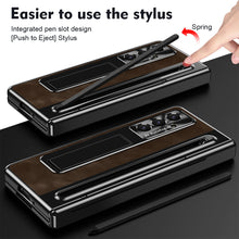 Load image into Gallery viewer, Jazz Retro Style Anyi-fall Protective Leather Phone Case For Galaxy Fold 7/6/5/4 With Front Protection Film And Stylus
