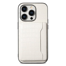 Load image into Gallery viewer, Crocodile Pattern Leather Card Holder Shockproof iPhone Case

