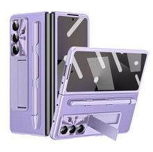Load image into Gallery viewer, Business Electroplating Leather Phone Case With Screen Film &amp; Stylus For Galaxy Z Fold 7/6/5/4/3
