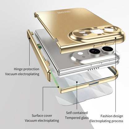 iPhone Duo | Smooth Electroplated Case with Hinge Protection & Tempered Glass