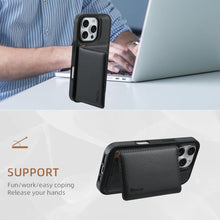 Load image into Gallery viewer, Magnetic Card Holder Carbon Fiber Shockproof iPhone Case
