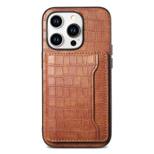 Load image into Gallery viewer, Crocodile Pattern Leather Card Holder Shockproof iPhone Case
