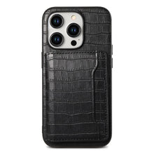 Load image into Gallery viewer, Crocodile Pattern Leather Card Holder Shockproof iPhone Case
